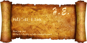 Hódi Elek névjegykártya